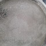 Silver-plated metal serving tray with chiseled finish #PLMR