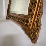 Miroir Napoléon III, doré avec fronton - 105x67cm