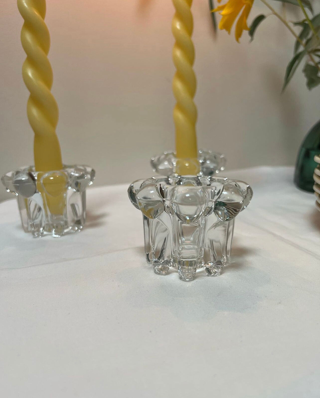 Reims glassworks candlesticks