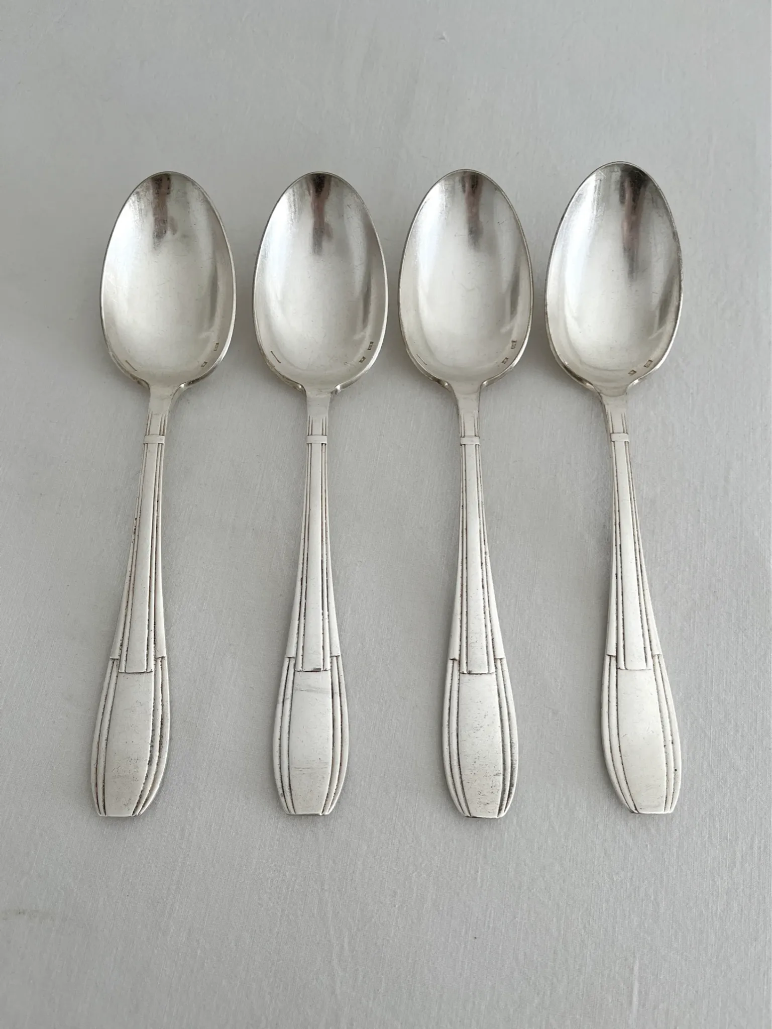 4 Art Deco silver-plated tablespoons