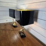 Paire de lampes canard en laiton des années 70