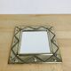 Square silver metal mirror, vintage