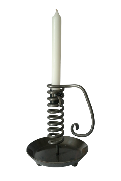 Vintage metal spring candle holder
