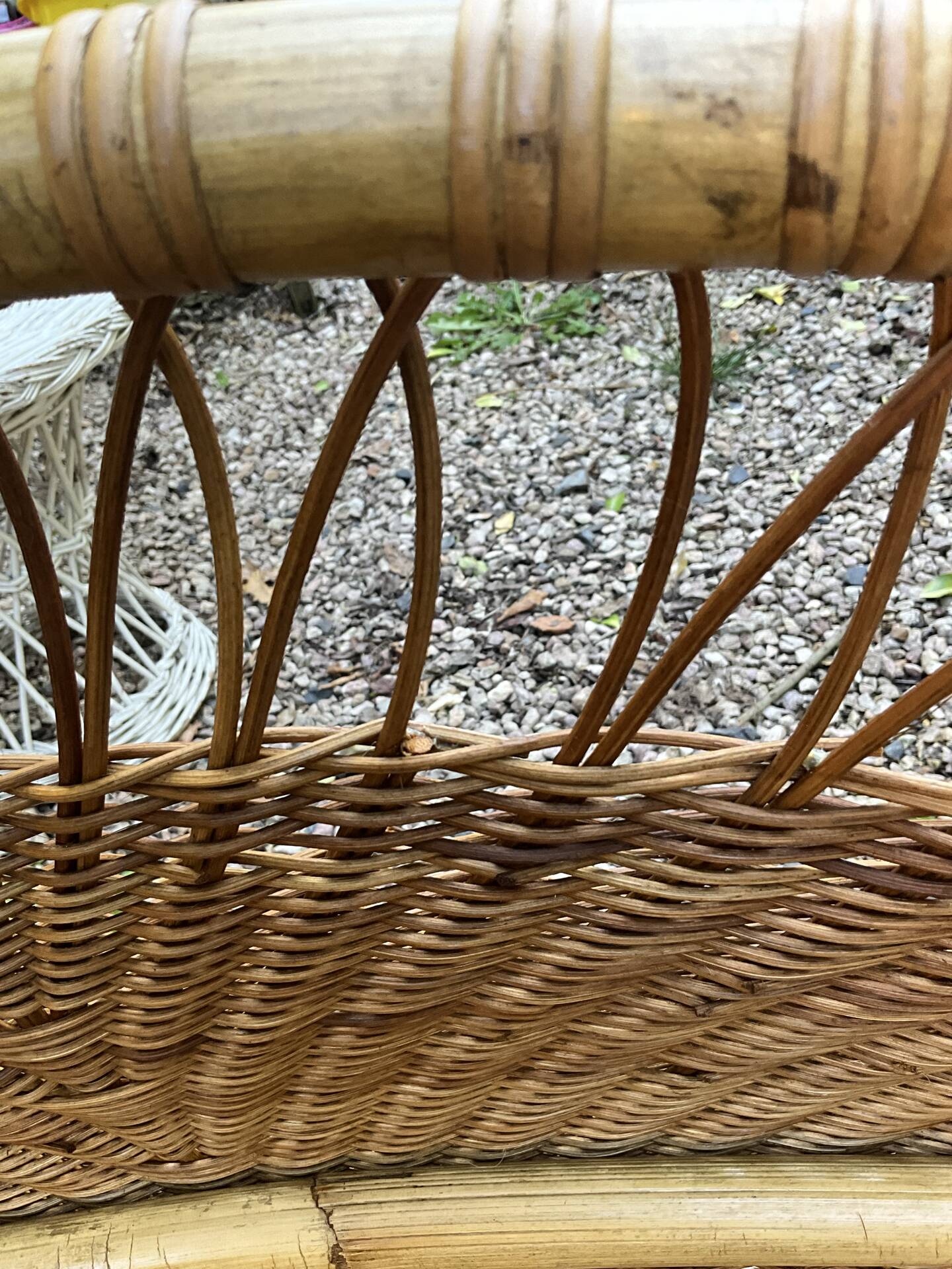 Vintage seventies rattan children's basket.