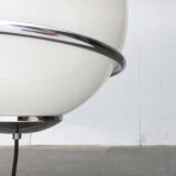 Vintage globe floor lamp in glass and chrome from the space age.