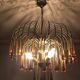 Vintage 1970s brass and Murano glass chandelier