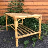 Vintage coffee table in bamboo and rattan