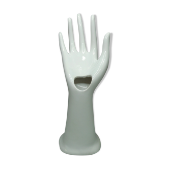White vintage ceramic hand