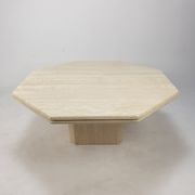 Italian travertine octagon coffee table, 1980