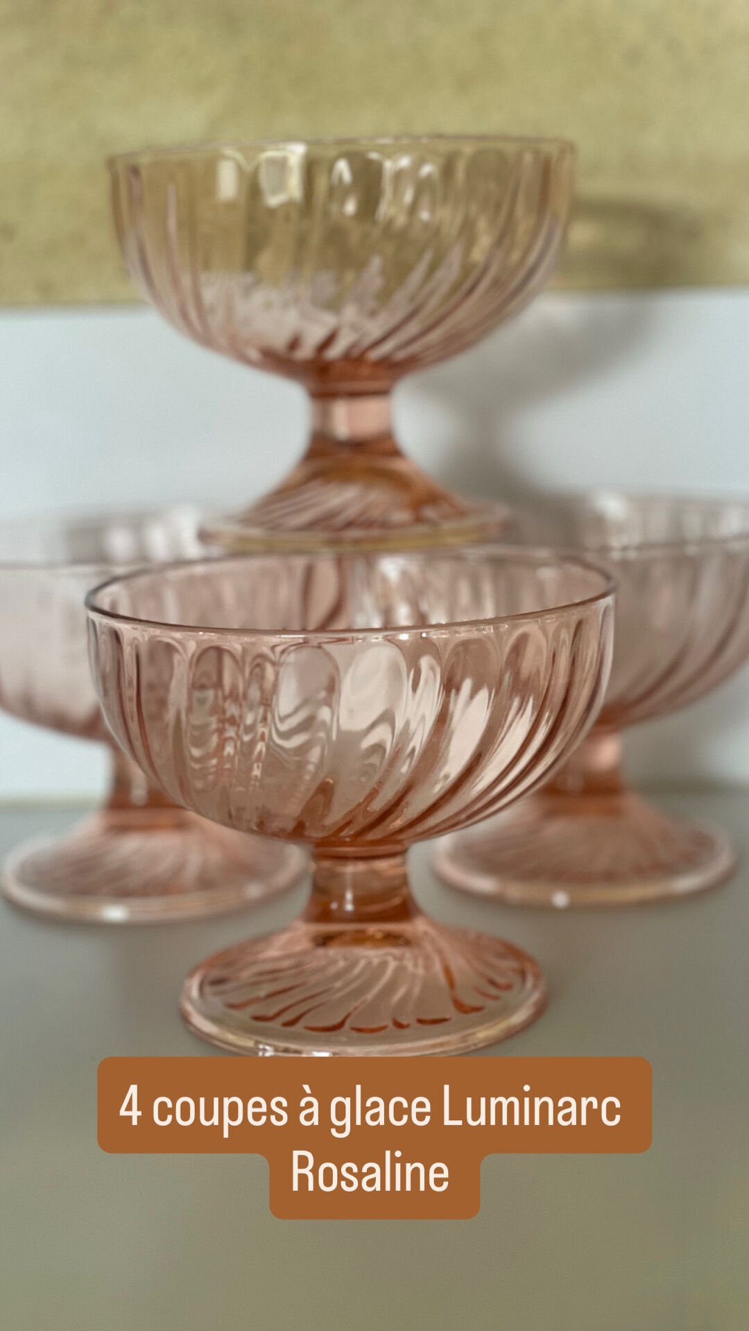 4 ice cream bowls dessert bowls Luminarc Rosaline