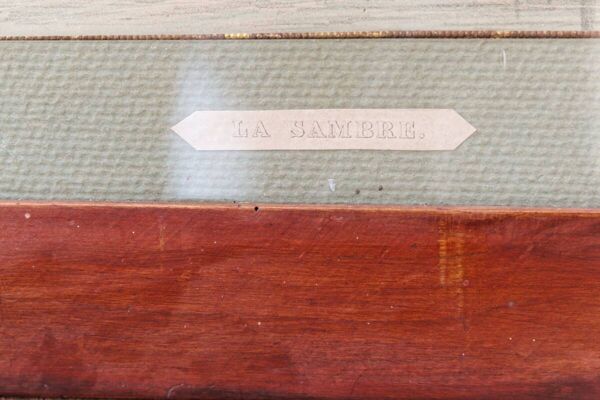 Dessin encadré, 19ème siècle, la Sambre