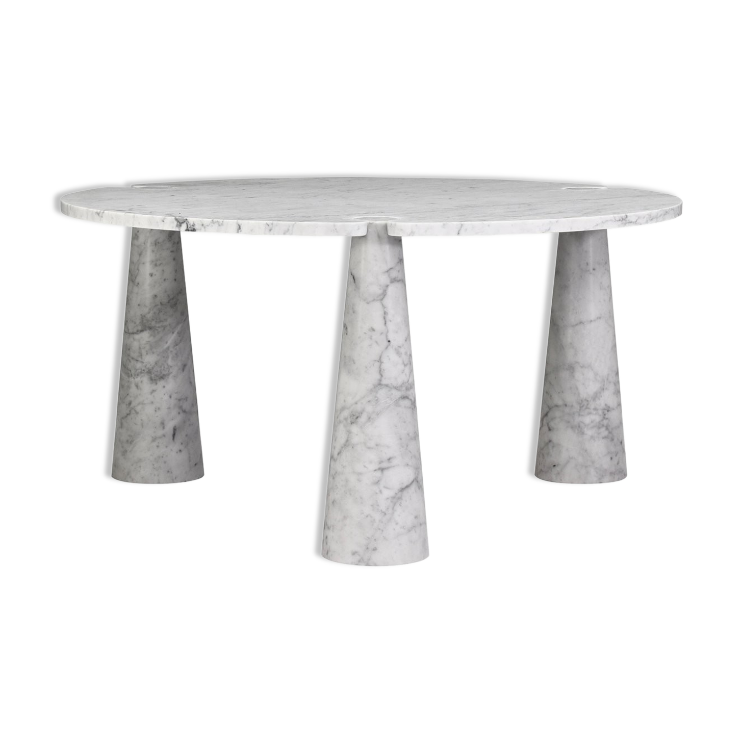 Round dining table Eros in Carrara marble by Angelo Mangiarotti for Skipper Italy 1970s