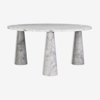 Round dining table Eros in Carrara marble by Angelo Mangiarotti for Skipper Italy 1970s