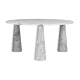 Round dining table Eros in Carrara marble by Angelo Mangiarotti for Skipper Italy 1970s
