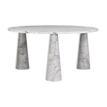 Round dining table Eros in Carrara marble by Angelo Mangiarotti for Skipper Italy 1970s