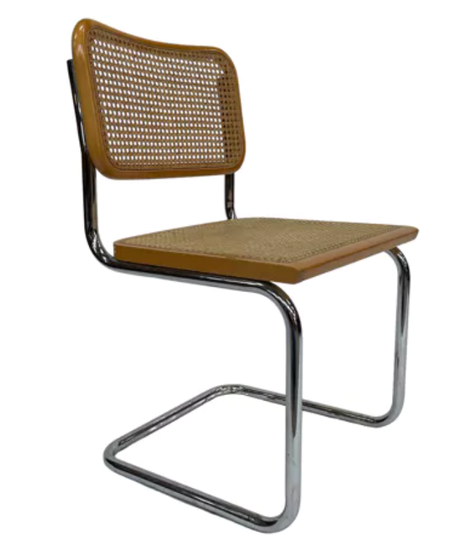Lot de 4 chaises Cesca modèle b32 en chrome fabriqué en italie par Marcel Breuer