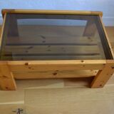 Wood and glass coffee table