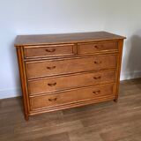 Commode en rotin vintage