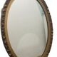 Old oval mirror with gold metal frame 50x70cm