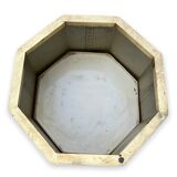 Planter in chrome steel and wicker