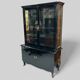1950s black lacquered two-body display cabinet - bookcase