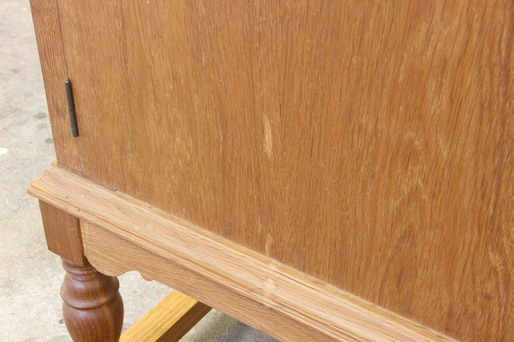 Vintage low sideboard in oak by Henning Kjærnulf, 1960s
