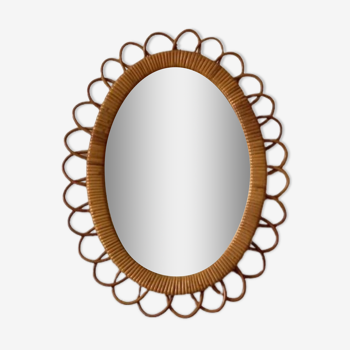 Rattan mirror