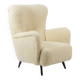 Armchair, or bergère, with its boucle fabric. 1950s