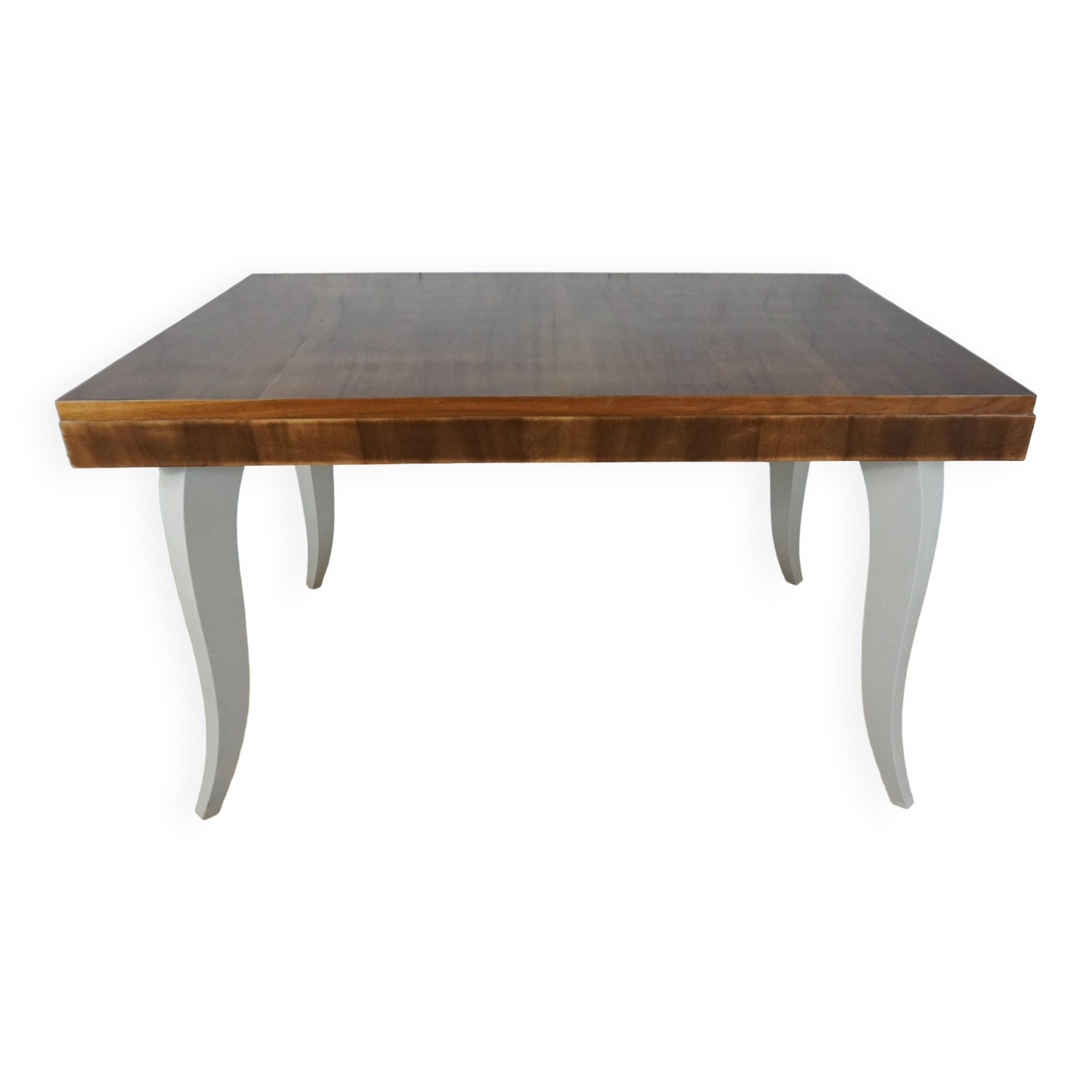 Dining table with art deco extensions revamped curved legs