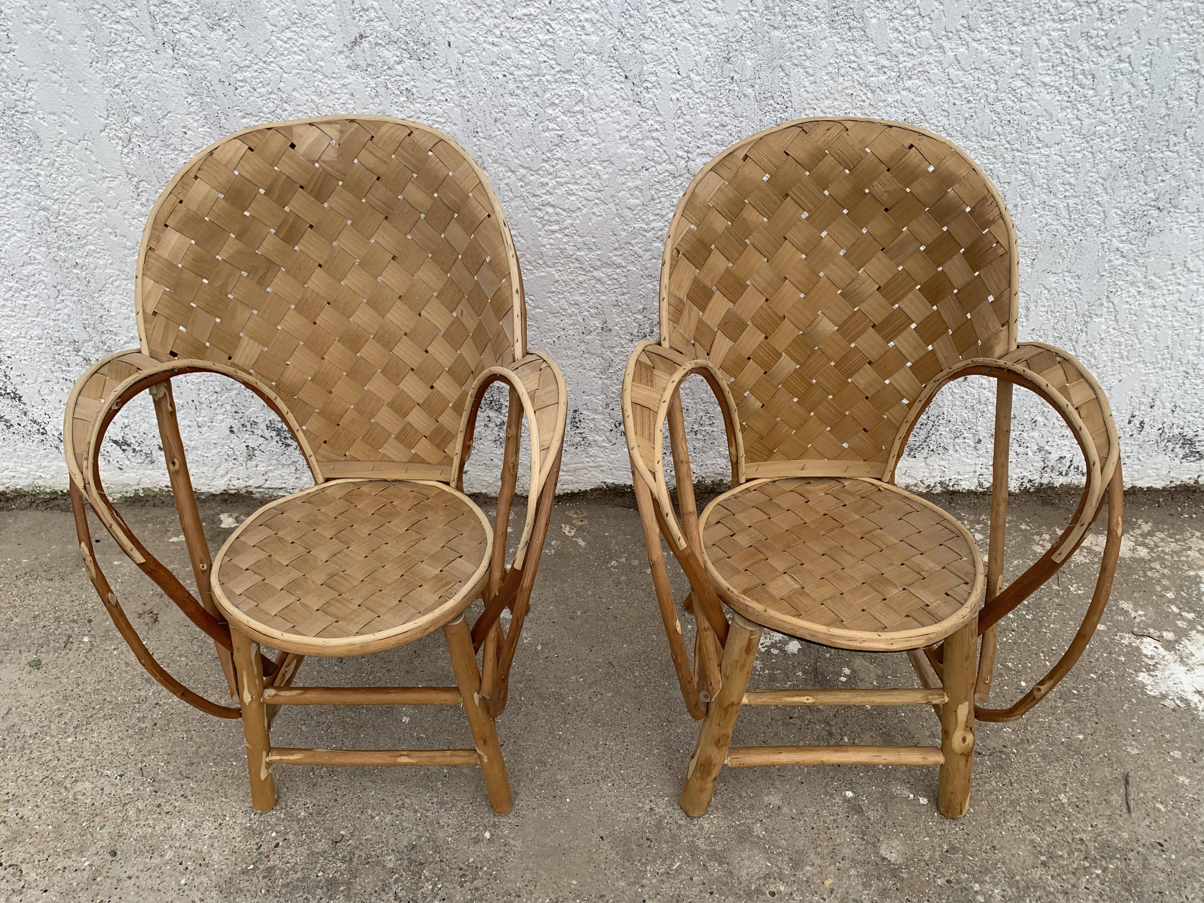 Chestnut armchairs (pair)