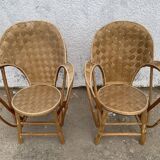 Chestnut armchairs (pair)