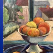 Leray, "In Front of the Window", fauvist still life, oil on canvas