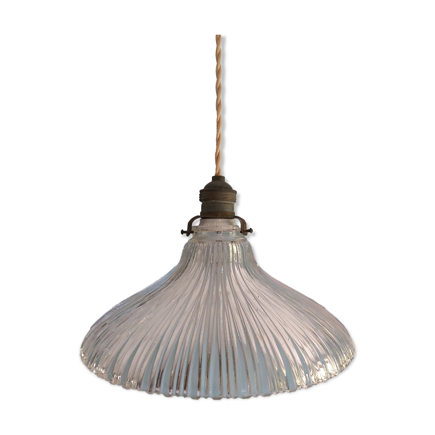 Rain-moulded transparent glass hanging lamp
