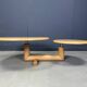 Two tier wooden pivoting top coffee table by roche Bobois, 1980s
