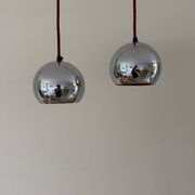 Set of 2 Vintage Topan style pendants - Danish design lamps - Space age sty