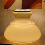 Beige opaline lamp Apollo J - 1970s retro fabric