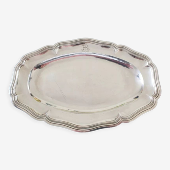 Oval plate - in solid silver - master goldsmith: victor boivin son (1897) - minerva hallmark
