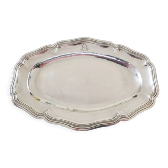 Oval plate - in solid silver - master goldsmith: victor boivin son (1897) - minerva hallmark