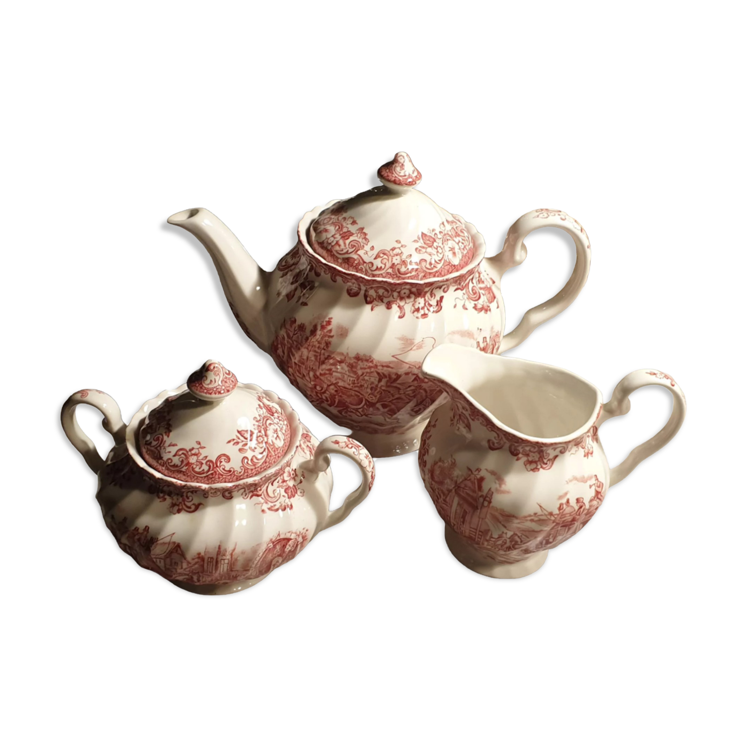 3-piece coffee service, JOHNSON BROS COACHING SCENES