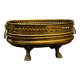 Baroque lion brass planter