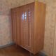 Oak and woven rattan wardrobe 60's vintage