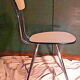 Chaise en formica blanche et noire vintage design années 60