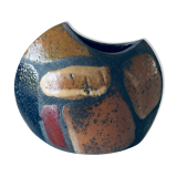 Enamelled ceramic lens vase