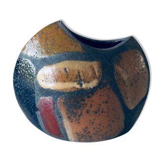 Enamelled ceramic lens vase