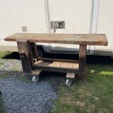 Old oak carpenter's workbench