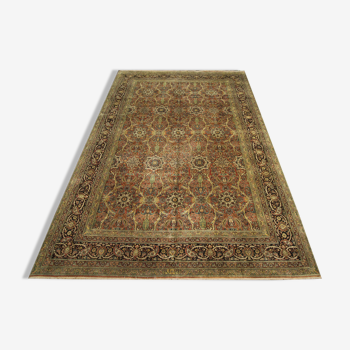 Handmade vintage indian agra carpet 1980 traditional wool area rug-