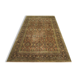 Handmade vintage indian agra carpet 1980 traditional wool area rug-