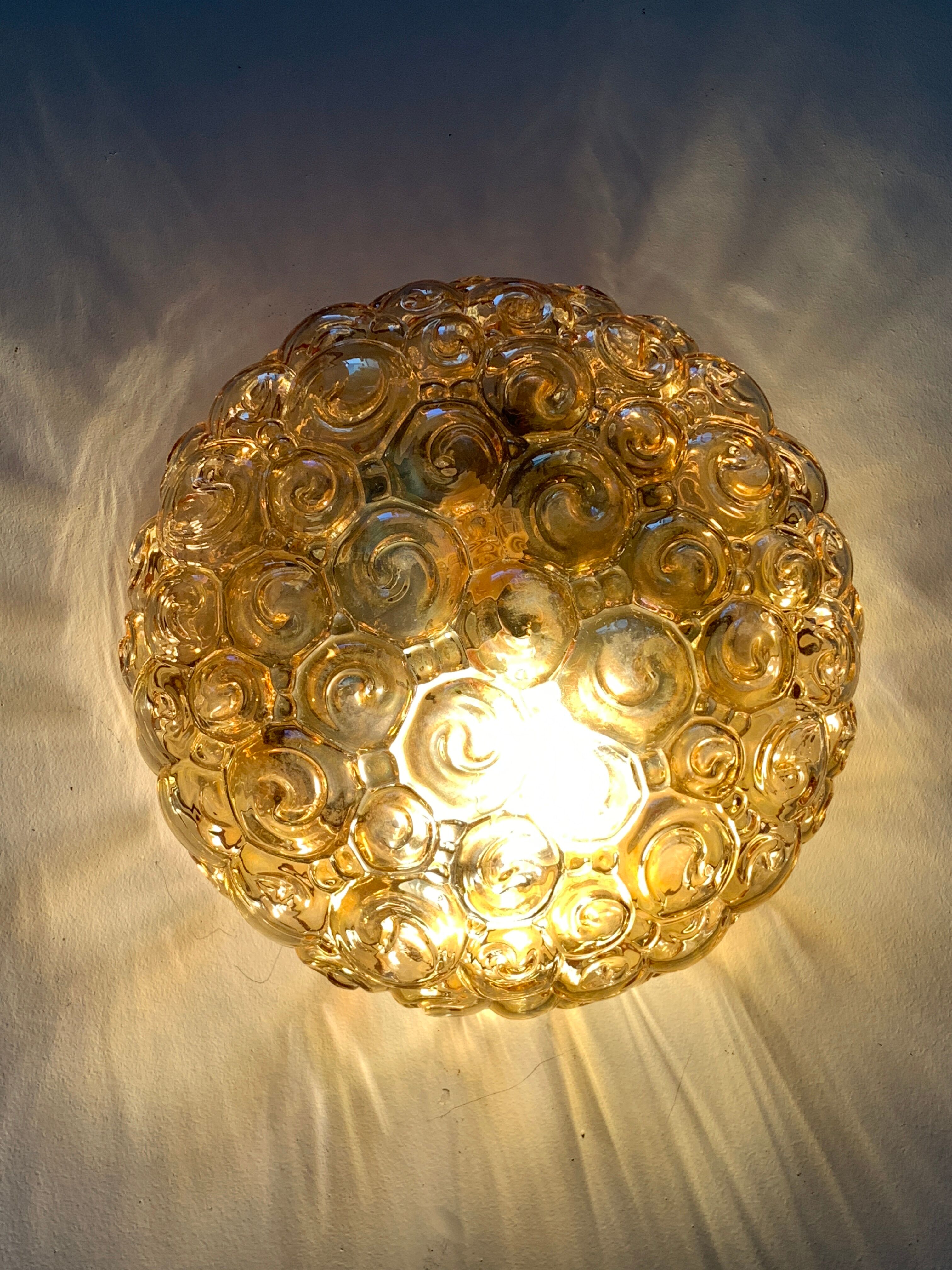 Ceiling lamp or wall lamp in glass, design Helena Tynell, 1960