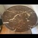 Table in walnut with a marble top in Louis Philippe style.