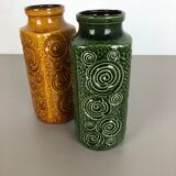 Set of two pottery fat lava vases jura "282-26" made by Scheurich, Germany 1970s